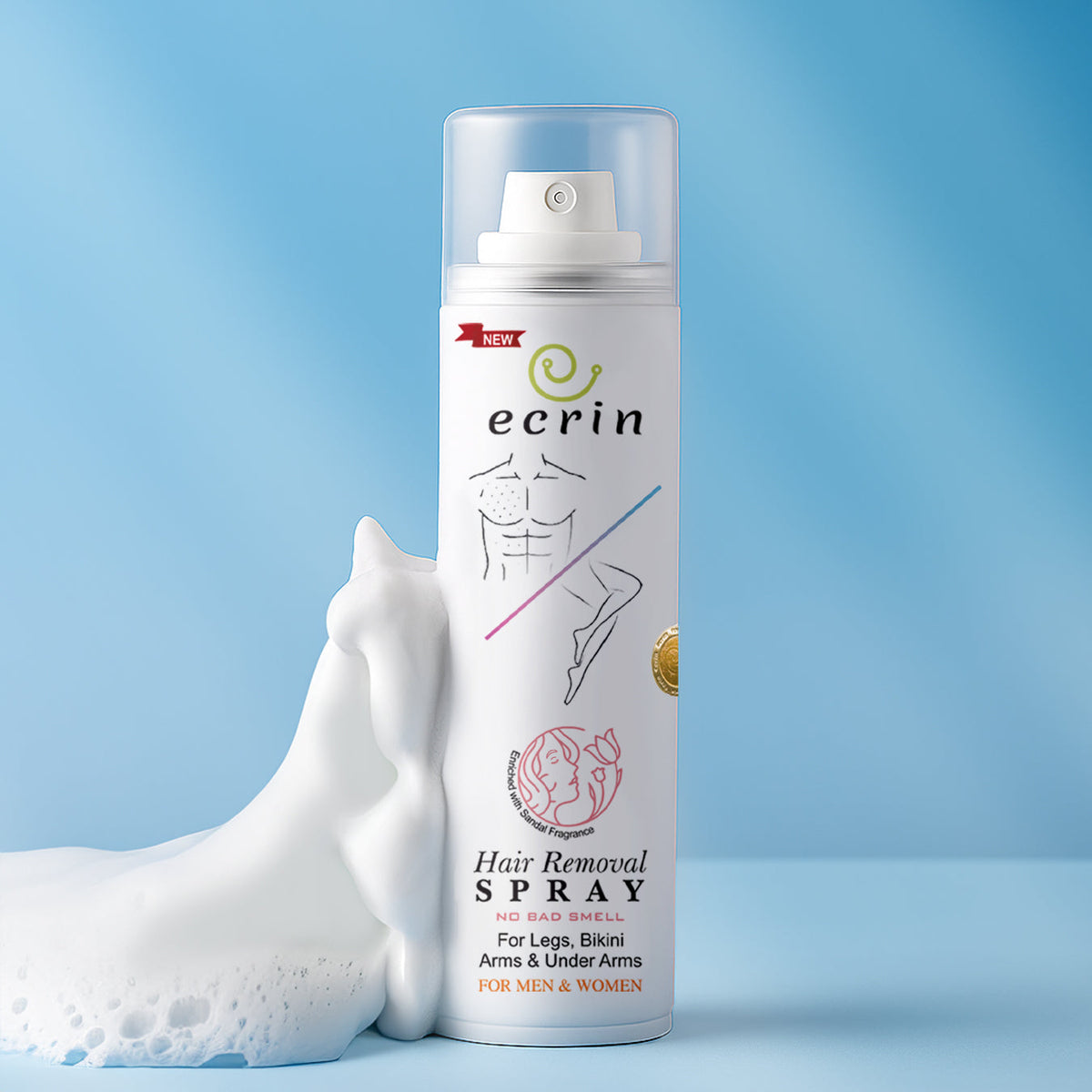 New ecrin Hair Removal Fast spray for Leg , Arms, under arms , Bikini Area for Woman and Men Advance formula